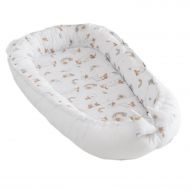 Cosulet patut bebe tip babynest din bumbac 90x50 cm, cu doua fete Kidizi Ducky, alb