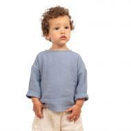 Bluza copii muselina oversized cu maneca lunga ajustabila Kidizi Skyler jeans 2-3 ani