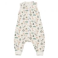 Sac dormit copii de vara din bumbac cu picioare 6-18 luni Safari, 0.5 tog, mansete transformabile in soseta