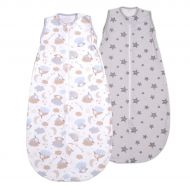 Set 2 saci dormit copii de vara 0-18 luni Kidizi On a Cloud Pastel Galaxy Grey, 80 cm, 0.5 tog