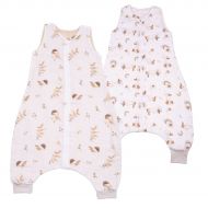 Set 2 saci de dormit cu picioare de vara din muselina 18-36 luni Kidizi Birdy Ducky, 0.5 tog