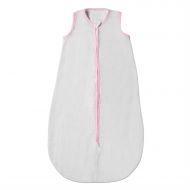 Sac de dormit de vara pentru copii din muselina dubla 3-18 luni Kidizi grey pink, 0.3 tog