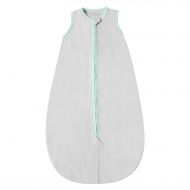 Sac de dormit de vara pentru copii din muselina dubla 3-18 luni Kidizi grey green, 0.3 tog
