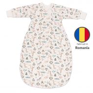 Sac de dormit cu maneci din bumbac flausat Kidizi Safari, 3-12  luni, 1 tog
