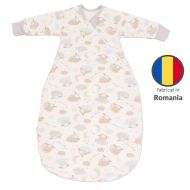 Sac de dormit cu maneci din bumbac flausat Kidizi On a Cloud Pastel, 3-12  luni,  1 tog