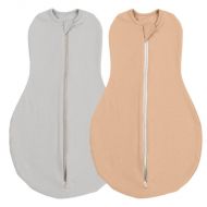 Set 2 sistem de infasat cu fermoar dublu Kidizi SnugPod Grey Peach S, pentru nou-nascuti  2.6-5 kg, 0.5 tog