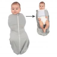 Sistem de infasat cu fermoar dublu Kidizi SnugPod UP Grey M, pentru bebelusi cu greutate de 3.8-7 kg, 0.5 tog