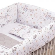 Lenjerie patut Maxi cu aparatori laterale matlasate pentru pat 120x60 cm Kidizi Circus