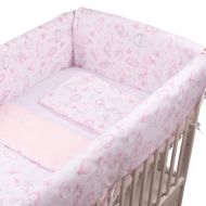 Lenjerie patut Maxi cu aparatori laterale matlasate pentru pat 120x60 cm Fairy Clouds