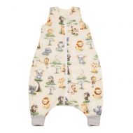 Sac de dormit cu picioare pentru copii 6-18 luni Kidizi Baby Animals 0.5 tog, mansete transformabile in soseta