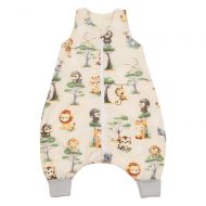 Sac de dormit cu picioare pentru copii 6-18 luni Kidizi Baby Animals 0.5 tog, mansete transformabile in soseta