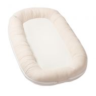 Baby nest ergonomic cu baza respirabila si husa detasabila din muselina Kidizi Airnest Natur
