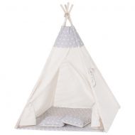 Cort copii stil indian Teepee Grey Stars XXL